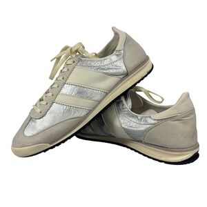 Madden Girl Jumper Women Sneakers Silver Metallic Cream Suede Lace Up 9M